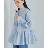 サックス(48) | 【洗える】アシンメトリーフレアーシャツ | VIS 