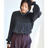 【前後2WAY/洗える】割繊シャーリングブラウス | VIS | 詳細画像11