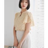 チューリップスリーブジャガードスキッパーブラウス | VIS | 詳細画像1