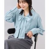 サックス(48) | ランダムピンタックボウタイブラウス | VIS