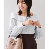 オフショルライクロングスリーブブラウス/イージーケア | VIS | 詳細画像1