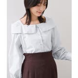 オフショルライクロングスリーブブラウス/イージーケア | VIS | 詳細画像12