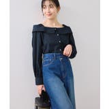 オフショルライクロングスリーブブラウス/イージーケア | VIS | 詳細画像21