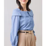 ブルー系(45) | オフショルライクロングスリーブブラウス/イージーケア | VIS