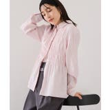 ピンク系(65) | シャーリングデザインシャツ | VIS 