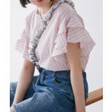 ピンク系(65) | 【WEB限定】袖フリルアソート柄半袖ブラウス【洗える】 | VIS 