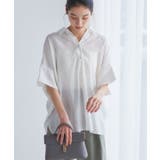 オフホワイト(15) | 【WEB限定】バックシャンスキッパーブラウス | VIS 