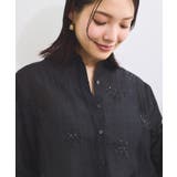 【WEB限定】花柄刺繍シャイニーシアーシャツ | VIS  | 詳細画像18 