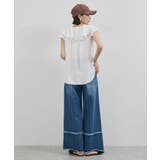 【WEB限定】ラッフルフリルフレンチスリーブブラウス | VIS | 詳細画像4