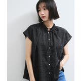 【WEB限定】ドットフリルネックブラウス/通勤対応 | VIS | 詳細画像1