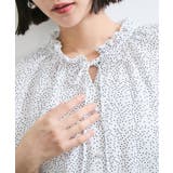 【WEB限定】ドットフリルネックブラウス/通勤対応 | VIS | 詳細画像12