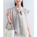 【WEB限定】【防シワ】フリルフレンチボウタイブラウス/通勤対応 | VIS | 詳細画像14