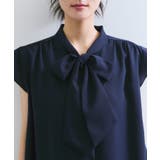 【WEB限定】【防シワ】フリルフレンチボウタイブラウス/通勤対応 | VIS | 詳細画像18