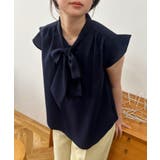 【WEB限定】【防シワ】フリルフレンチボウタイブラウス/通勤対応 | VIS | 詳細画像33