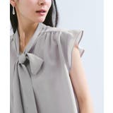 グレーサブ(09) | 【WEB限定】【防シワ】フリルフレンチボウタイブラウス/通勤対応 | VIS