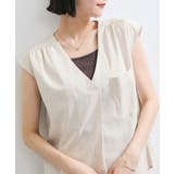 【WEB限定】【セットアップ対応】Vネックフレンチスリーブブラウス/通勤対応 | VIS | 詳細画像5