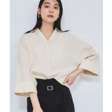 【WEB限定】スキッパーワイドスリーブシャツ/通勤対応 | VIS  | 詳細画像13 