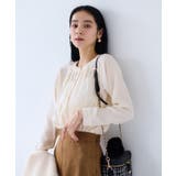 【WEB限定】ゴールドボタンタックブラウス | VIS | 詳細画像4