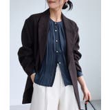 ネイビー(40) | 【WEB限定】ゴールドボタンタックブラウス | VIS