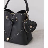 ブラック(01) | スタッズキルティングハートポーチチャーム | VIS 