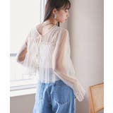 【前後2WAY】袖シャーリングチュールリボンブラウス | VIS | 詳細画像11