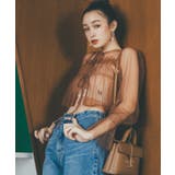 【前後2WAY】袖シャーリングチュールリボンブラウス | VIS | 詳細画像2