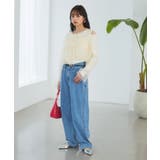 【前後2WAY】袖シャーリングチュールリボンブラウス | VIS | 詳細画像32