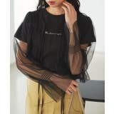 【前後2WAY】袖シャーリングチュールリボンブラウス | VIS | 詳細画像34