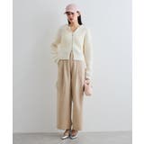 リボンヤーンジップリブネックカーディガン | VIS  | 詳細画像2 