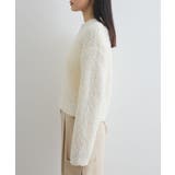 リボンヤーンジップリブネックカーディガン | VIS  | 詳細画像17 