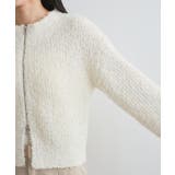 リボンヤーンジップリブネックカーディガン | VIS  | 詳細画像20 