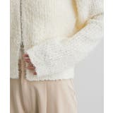 リボンヤーンジップリブネックカーディガン | VIS  | 詳細画像22 