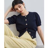 ネイビー(40) | 【UVケア/洗える】ハーフスリーブニットトップスカーディガン | VIS