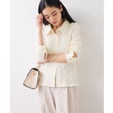 ストレッチレースジャガード衿付きカーディガン | VIS | 詳細画像3