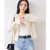 オフホワイト(15) | ギャザーニットカーデ | VIS