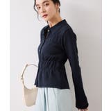 ネイビー(40) | ギャザーニットカーデ | VIS