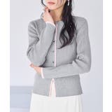 バイカラークルーネックカーディガン | VIS | 詳細画像11