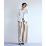 バイカラークルーネックカーディガン | VIS | 詳細画像13