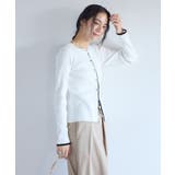 バイカラークルーネックカーディガン | VIS | 詳細画像15