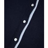 バイカラークルーネックカーディガン | VIS | 詳細画像26