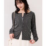 フロッキーチュール刺しゅうカーディガン/前後2WAY | VIS  | 詳細画像14 