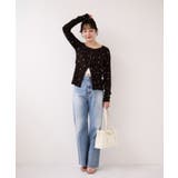 フロッキーチュール刺しゅうカーディガン/前後2WAY | VIS  | 詳細画像2 