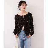 フロッキーチュール刺しゅうカーディガン/前後2WAY | VIS  | 詳細画像6 