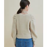 パワショルボリュームスリーブ片畦Vネックカーディガン | VIS | 詳細画像10