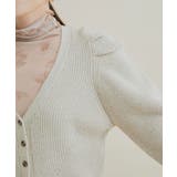 パワショルボリュームスリーブ片畦Vネックカーディガン | VIS | 詳細画像12