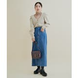 パワショルボリュームスリーブ片畦Vネックカーディガン | VIS | 詳細画像6