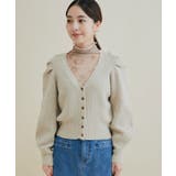 パワショルボリュームスリーブ片畦Vネックカーディガン | VIS | 詳細画像8