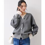 ライトグレー(08) | 釦アクセントコクーンカーディガン | VIS