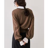 レースカフスドッキングニットカーディガン | VIS  | 詳細画像12 