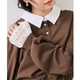 キャメル(25) | レースカフスドッキングニットカーディガン | VIS 